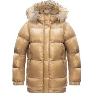 👉 Downjacket l vrouwen beige Raccoon fur down jacket