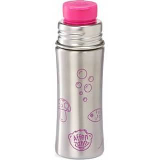 👉 Drink fles uniseks grijs wit roze Affenzahn - Trinkflasche Eule Drinkfles maat 330 ml, grijs/wit/roze 4057081070015