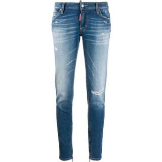 👉 Skinnyjeans vrouwen blauw Distressed skinny jeans