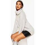 👉 Oversized Roll Neck Rib Knit Sweater, Silver