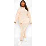 👉 Hoodie Plus Chunky Gebreide & Joggingbroek Lounge Set
