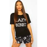 👉 Tall Halloween 'Lazy Bones' Pj Set, Black