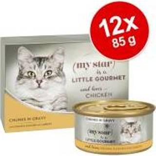 👉 Kattenvoer blik My Star Hapjes in Saus Gourmet 12 x 85 g - Kalkoen & Spinazie 4062911000605