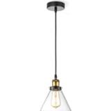 👉 Hanglamp transparant metaal glas vintage binnen plafond HOME SWEET ava B Ø 18 cm 8718808125352