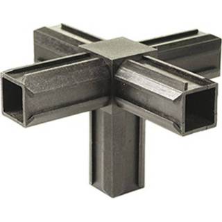 👉 Kruisstuk kunststof male zwart GAH Alberts XD-buisverbinder met rechthoekig verloop 20 x mm 4004338426408