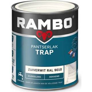 👉 Trap male Rambo pantserlak dekkend zijdeglans zuiverwit (RAL 9010) 750ml 8716242889458