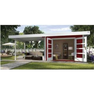 👉 Tuinhuisje rood male Weka tuinhuis Design 126B Gr.1 14,2m² 4004581474911