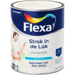 👉 Wit lak male Flexa Strak de zijdeglans gebroken RAL 9010 750ml 8711113119719