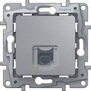 👉 Stopcontact zilver male Legrand NILOÉ inbouw telefoon RJ11 - enkelvoudig 3414970303592