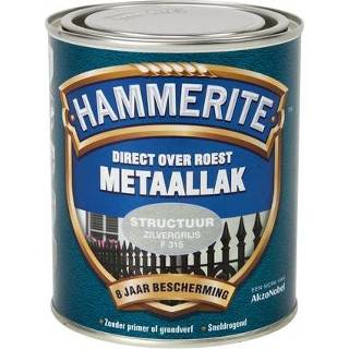 👉 Metaallak grijs zilver male Hammerite structuur 750ml 8710839110369