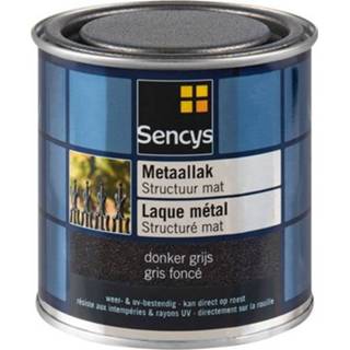 👉 Metaal verf male grijs Sencys metaalverf structuur mat donker 250ml 8711216406297