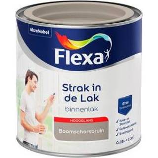 Lak male Flexa Strak in de hoogglans boomschorsbruin 250ml 8711113134934