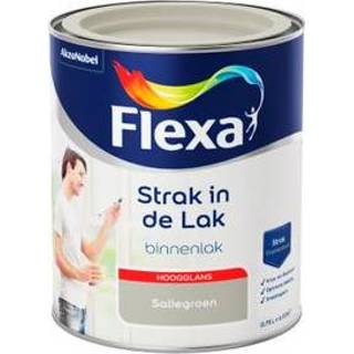 👉 Lak male Flexa Strak in de hoogglans saliegroen 750ml 8711113135030