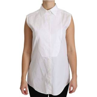 👉 Sleeveless vrouwen wit Collared Polo Shirt