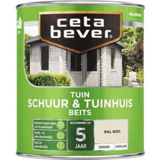 👉 Tuinhuisje male CetaBever Schuur & Tuinhuis beits RAL 9001 Zijdeglans 0,75L 8711113127172