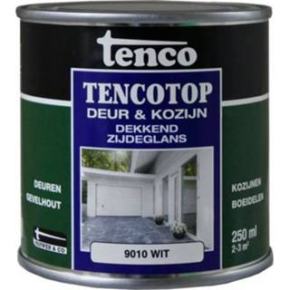 👉 Kozijn wit male Tenco Tencotop Deur & beits zijdeglans 9010 0,25L 8712701010845