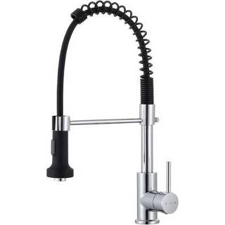 👉 Keukenkraan zwart chroom male EsseBagno Plimo met uittrekbare handdouche chroom/zwart 3661109013819