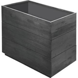 👉 Plantenbak zwart acaciahout male rechthoek 60x30cm 8719365014127