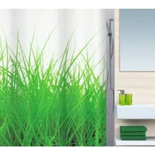 👉 Douchegordijn groen male Spirella Grass 180cm 7610583164049