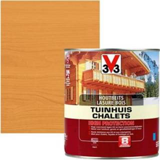 Tuinhuisje eik male V33 houtbeits Tuinhuis High Protection midden zijdeglans 0,75L 3153890354351