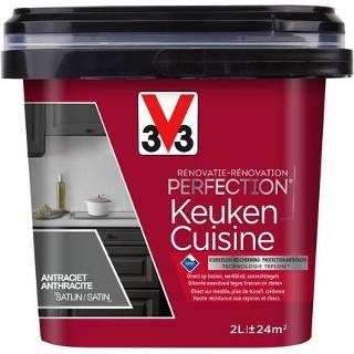 👉 Male V33 keukenverf Renovatie Perfection mat smokyzwart 2L 3153895124027