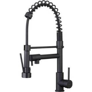 👉 Keukenkraan zwart male EsseBagno Big Pro met uittrekbare handdouche 3661109019767