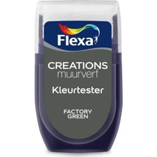 👉 Muurverf donkergroen male Flexa tester Creations factory green 30ml 8711113133432