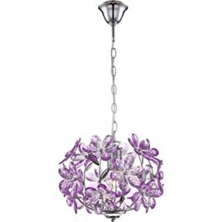 👉 Globo hanglamp purple ø34cm chroom 1x60w