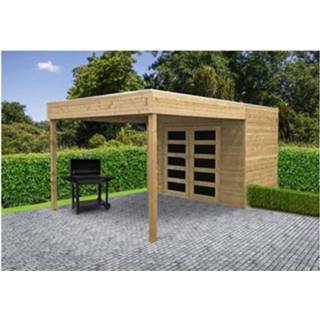 👉 Tuinhuisje male hout Solid tuinhuis Salerno 5,94m² + terras 293x199cm 5412025987320