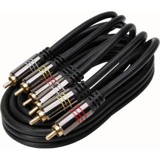 👉 Tulpstekker male Kopp audio/video kabel met 2x 3 Tulp stekkers 1,5m 8711306396026