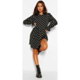 Dress Polka Dot Frill Cuff Smock