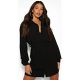 👉 Tall Belted Button Down Woven Shirt Dress, Black