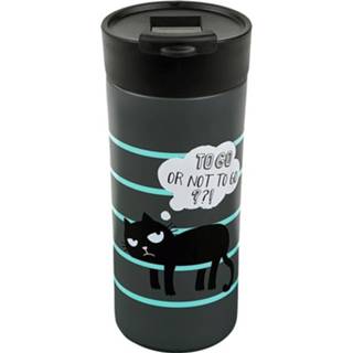 👉 Thermobeker vrouwen grijs - Ed the Cat To go or not go-