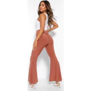 👉 Petite Ruched Bum Flared Pants, Blush