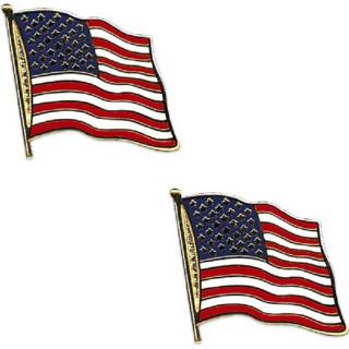 👉 Broche Set van 2x stuks broches/speldjes Pin Vlag USA/Amerika