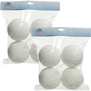 👉 Sneeuwbol witte 16x Sneeuwdecoratie sneeuwballen / sneeuwbollen 10 cm