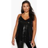 👉 Plus Sequin V-Neck Cami, Black