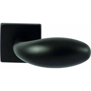 👉 Knopkruk zwart RVS mat Golf op vierkant rozet 4mm dun 8717727161854