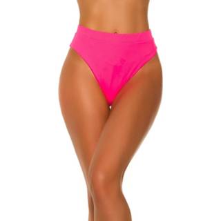 👉 Bikinislip elasthan Small|Medium|Large vrouwen magenta Mix it!!! sexy bikini slip hoge taille neonfuchsiaroze