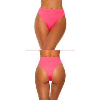 👉 Bikinislip elasthan Small|Medium|Large vrouwen koraal Mix it!!! sexy bikini slip hoge taille neonkoraal-kleurig