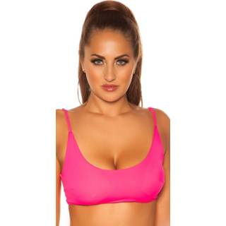 👉 Bikini elasthan Small|Medium|Large vrouwen magenta Mix it!!! sexy top met verstelbare bandjes neonfuchsiaroze
