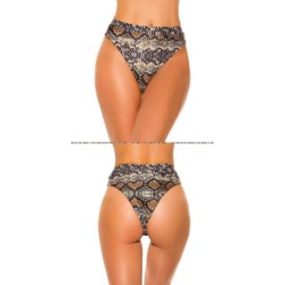 👉 Bikinislip elasthan Small|Medium|Large vrouwen animal Mix it!!! sexy bikini slip hoge taille slangen-print