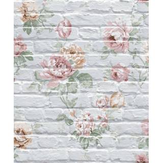 👉 Grijs Dutch Wallcoverings Behang Escapade Baksteen/Bloem Blw/Grijs L781-01