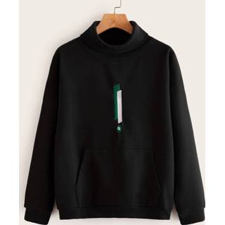 👉 Sweatshirt polyester s m xxl zwart Casual Geometrisch Borduurwerk