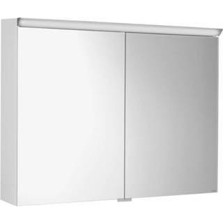 👉 Spiegelkast wit MDF rechthoekig sensor hangend tobi boven horizontaal Sapho met LED verlichting contactloze 100x73cm 6013915744789