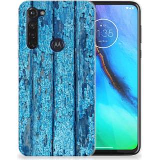 👉 Bumper hoesje blauw Motorola Moto G Stylus Wood Blue 8720215273991