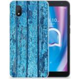 Bumper hoesje blauw Alcatel 1B (2020) Wood Blue 8720215316247