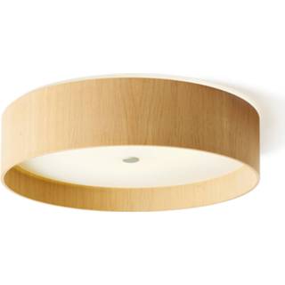 👉 Plafond lamp eiken wit Ronde LED plafondlamp Lara wood, eiken, 55 cm