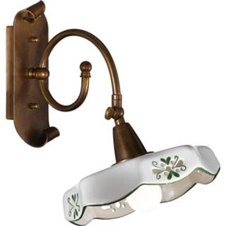 👉 Wand lamp keramiek gebronsd messing Landelijk rustieke wandlamp Marostica, br