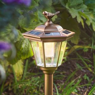 👉 Solar LED-grondspieslamp Tivoli in koperlook